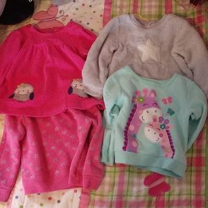 Lot of 4 toddler girl sweatshirts size 18 months